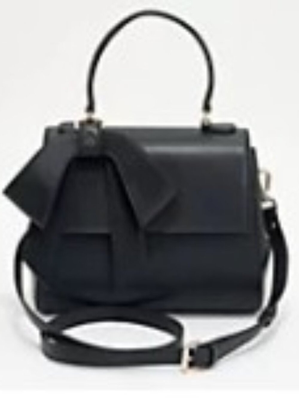 Gunas NY New York Faux Leather Convertible Satchel Crossbody Black NEW!!